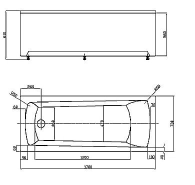 Ванна акриловая Aquatek Либра New LIB170N-0000049 170x70 белая купить в интернет-магазине Sanbest