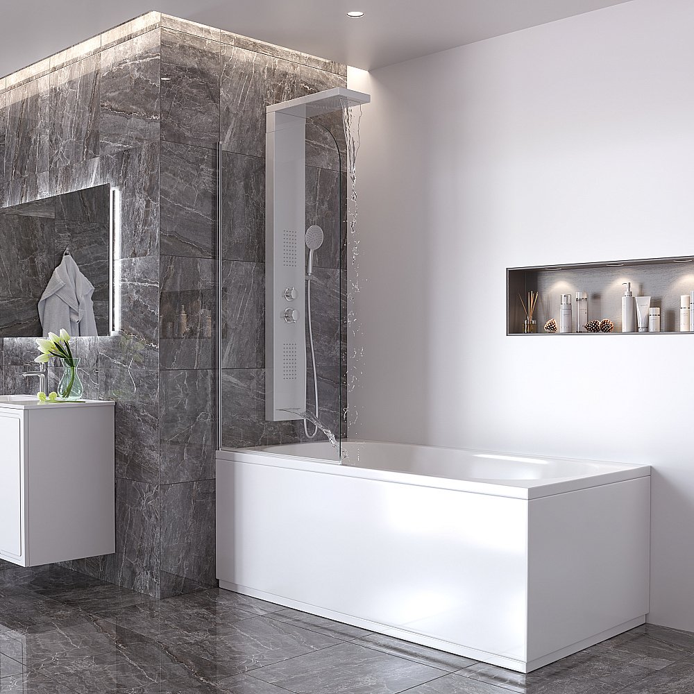 Душевая панель Taliente TA-G-S04C+s стальная/хром купить в интернет-магазине сантехники Sanbest