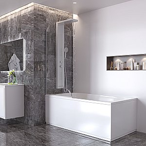 Душевая панель Taliente TA-G-S04C+s стальная/хром купить в интернет-магазине сантехники Sanbest