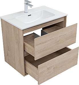 Тумба с раковиной Aquanet Милан 336383/330430 70 дуб светлый для ванной в интернет-магазине Sanbest