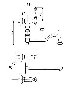 Смеситель для кухни Rav-Slezak Morava Retro MK501.5/29Z золото купить в интернет-магазине сантехники Sanbest