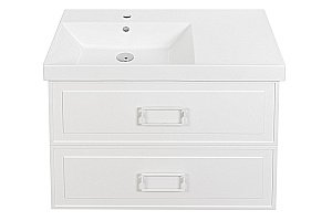 Тумба с раковиной La Fenice Cubo Twin 90 бежевая матовая/ручки белые для ванной в интернет-магазине Sanbest