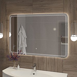 Зеркало с LED подстветкой Cezares DUET CZR-SPC-LED-TCH 120x80 в ванную от интернет-магазине сантехники Sanbest