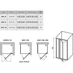 Душевая дверь Ravak Supernova SDOP 90х185 профиль белый/стекло прозрачное купить в интернет-магазине Sanbest