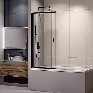 Шторка для ванны RGW Screens SC-40B 03114010-14 100 стекло прозрачное/профиль черный купить в интернет-магазине Sanbest