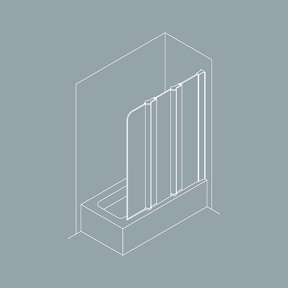 Шторка на ванну Koller Pool Aqua Line MW3DA 107 прозрачная купить в интернет-магазине Sanbest