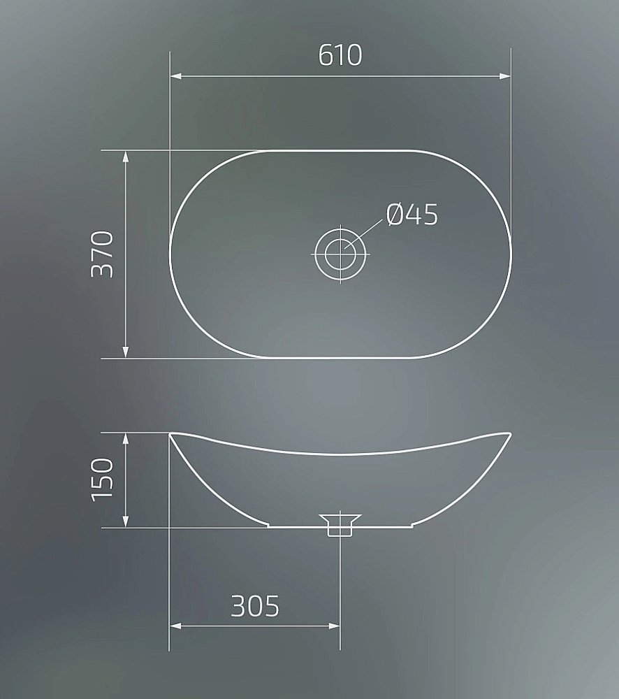 Раковина накладная Gid Lago 61 Mnc811C 54478 белый мрамор купить в интернет-магазине Sanbest