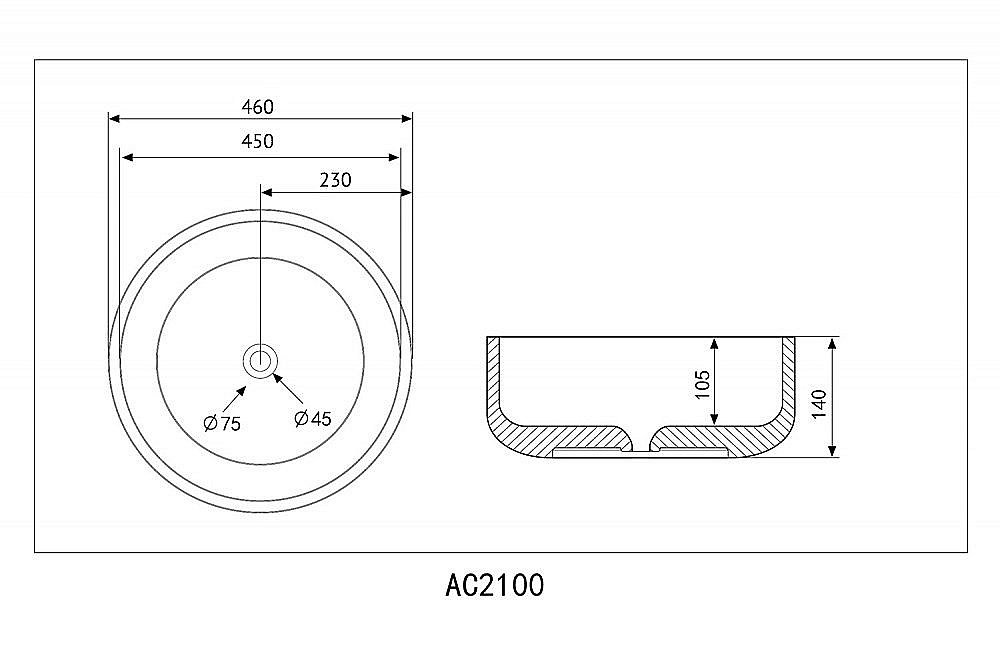 Раковина накладная ABBER Bequem AC2100 белая купить в интернет-магазине Sanbest