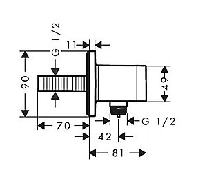 Подключение для шланга Hansgrohe FixFit E 26889990 полированное золото купить в интернет-магазине сантехники Sanbest