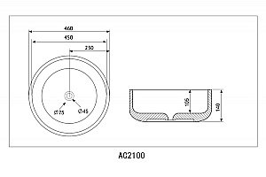Раковина накладная ABBER Bequem AC2100 белая купить в интернет-магазине Sanbest