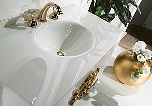 Тумба с раковиной Armadi Art Neoart 100 под моноблок стекло белая для ванной в интернет-магазине Sanbest