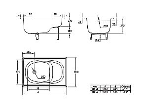 Стальная ванна BLB Europa 105x70 B05E купить в интернет-магазине Sanbest