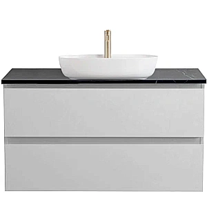 Тумба с раковиной и столешницей BelBagno KRAFT 100 KRAFT100BO-KEPMNO-1346-SET белая матовая для ванной в интернет-магазине Sanbest