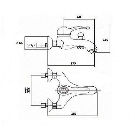 Смеситель для ванны Magliezza Collana 50130 хром купить в интернет-магазине сантехники Sanbest