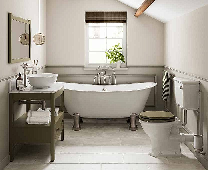 Унитаз с низким бачком Burlington Guild безободковый, белый/хром купить в интернет-магазине Sanbest