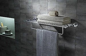 Полка с полотенцедержателем Aquatek Бетта AQ4615CR хром купить в интернет-магазине сантехники Sanbest