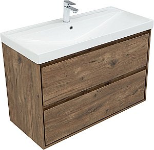 Тумба с раковиной Aquanet Милан 336380/333270 100 дуб рустикальный для ванной в интернет-магазине Sanbest