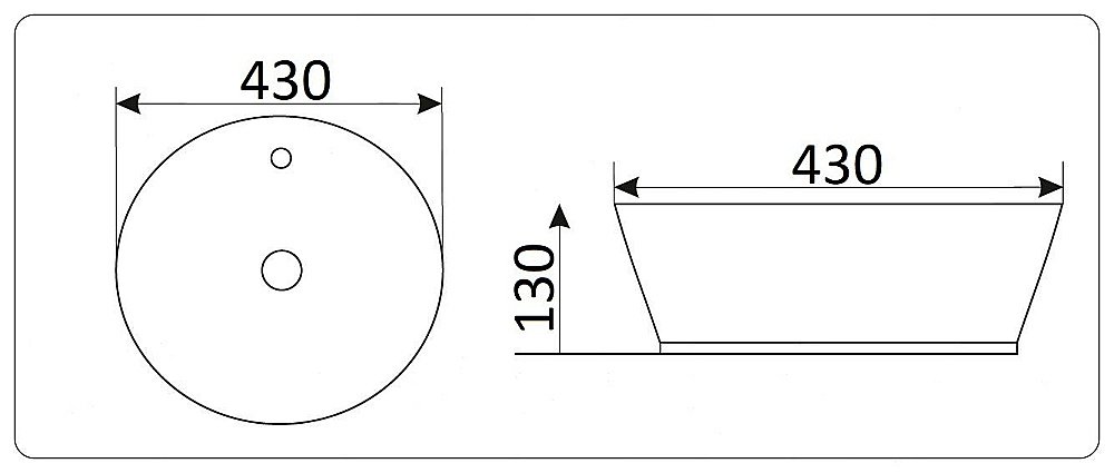Раковина накладная Ceramalux NC 43 D1306H020 серебро, черная купить в интернет-магазине Sanbest