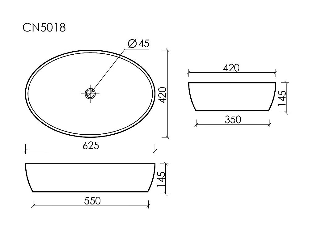 Раковина накладная Ceramica Nova Element CN5018 купить в интернет-магазине Sanbest