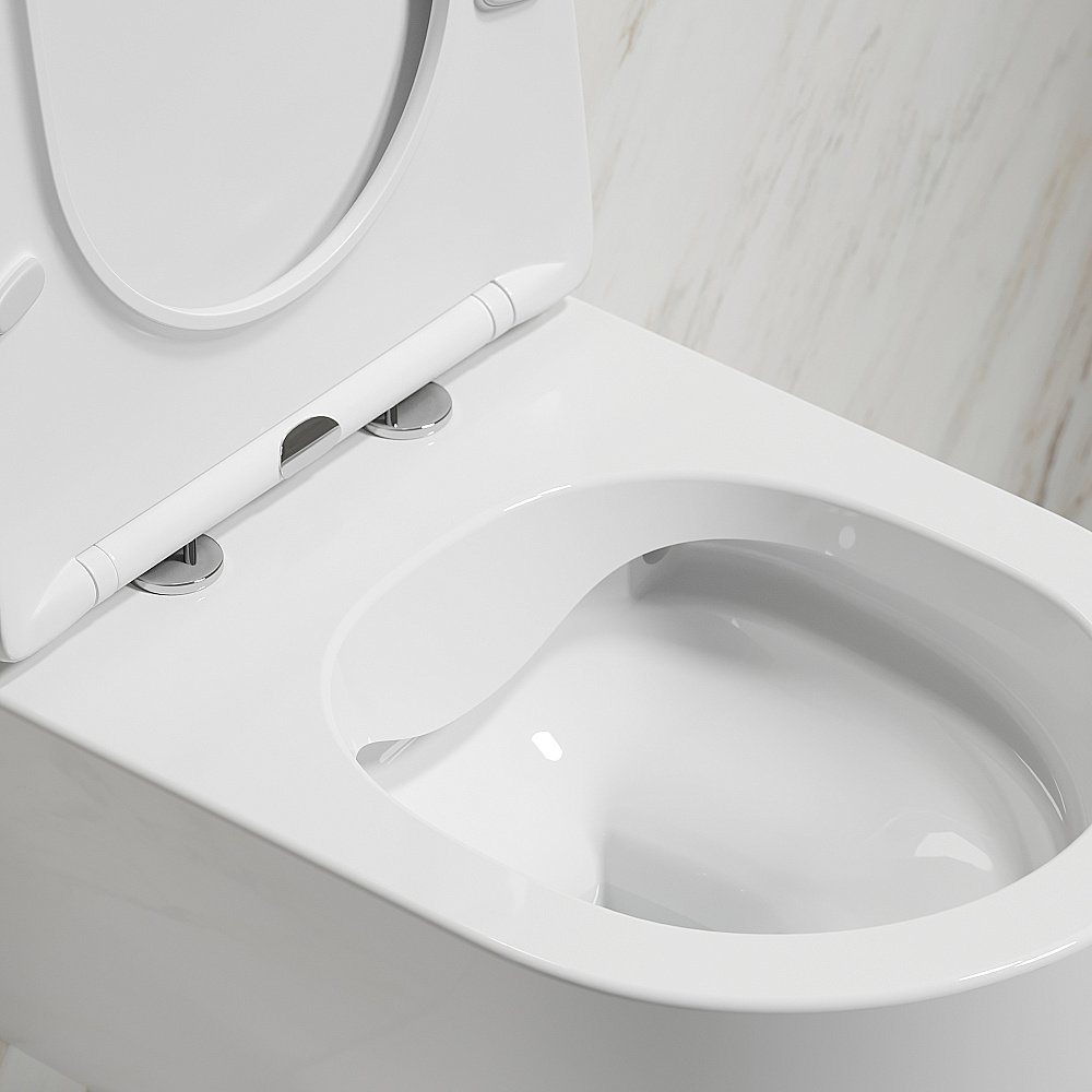 Унитаз подвесной Ceramica Nova Modena CN6063 безободковый, с крышкой микролифт, белый купить в интернет-магазине Sanbest