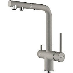 Смеситель для кухни Paulmark Serpentine Se213222-GRS серый дым купить в интернет-магазине сантехники Sanbest