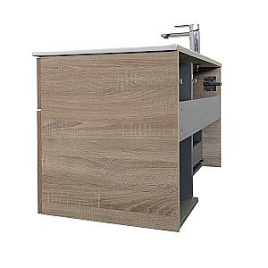 Тумба с раковиной Comforty Варна 00-00009919 90 дуб сонома для ванной в интернет-магазине Sanbest