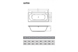 Ванна акриловая Relisan Katrin Гл000026033 180х80 белая купить в интернет-магазине Sanbest