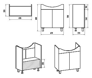 Тумба с раковиной Misty Изео - 70 Э-Изе01070-021Н белая для ванной в интернет-магазине Sanbest