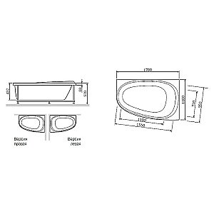 Ванна акриловая AM.PM Like 170х110 купить в интернет-магазине Sanbest