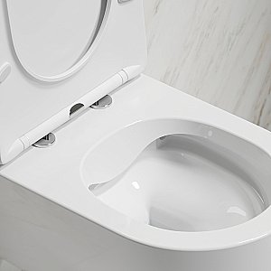 Унитаз подвесной Ceramica Nova Modena CN6063 безободковый, с крышкой микролифт, белый купить в интернет-магазине Sanbest