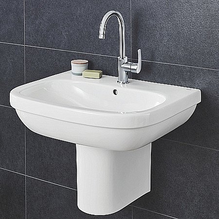 Раковина на полупьедестале Grohe Euro Ceramic 55 белая купить в интернет-магазине Sanbest