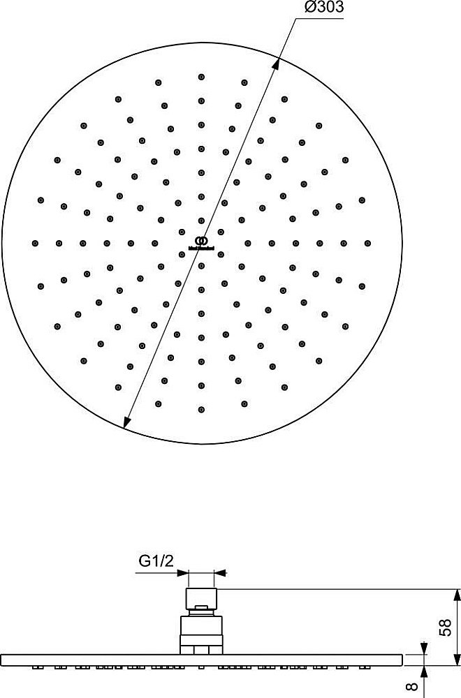 Верхний душ Ideal Standard IDEALRAIN A5803XG купить в интернет-магазине сантехники Sanbest