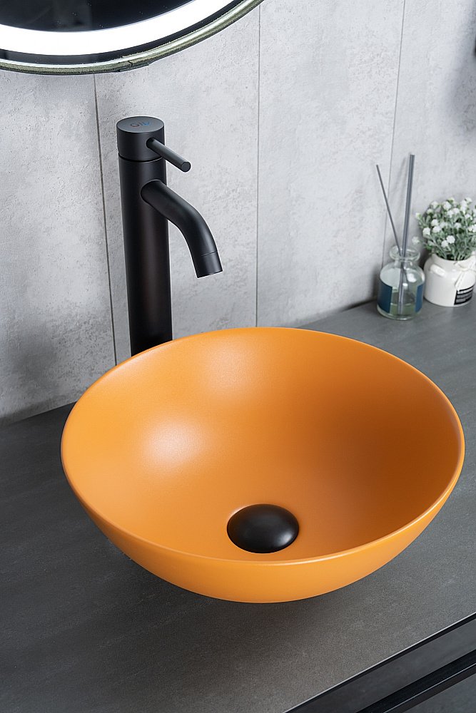 Раковина накладная Gid 9081orm оранжевая матовая купить в интернет-магазине Sanbest