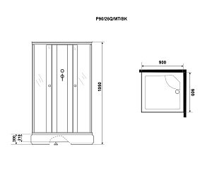 Душевая кабина Niagara Promo P90/26Q/MT/BK купить в интернет-магазине Sanbest