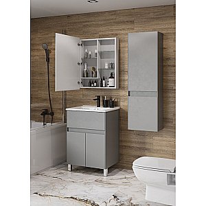 Тумба с раковиной Акватон Форест 60 туманный серый для ванной в интернет-магазине Sanbest