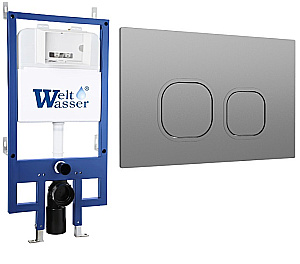 Инсталляция для унитаза WeltWasser WW BAMBERG 545 GR-N 10000014422 кнопка серая купить в интернет-магазине сантехники Sanbest
