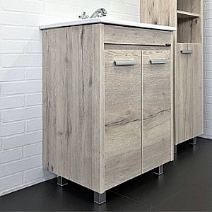 Тумба с раковиной Comforty Марио 00-00005206 60 дуб дымчатый для ванной в интернет-магазине Sanbest