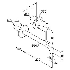 Смеситель для раковины KLUDI NOVA FONTE Pura 202453915 черный матовый купить в интернет-магазине сантехники Sanbest