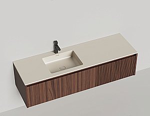 Тумба с раковиной Salini Domino 27D316IN 160 шпон Tabu для ванной в интернет-магазине Sanbest