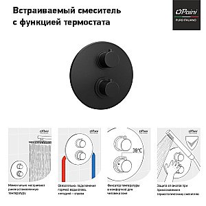 Душевая система PAINI Cox 78PZSET26911THSH черная матовая купить в интернет-магазине сантехники Sanbest