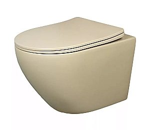 Унитаз подвесной Gid Sr2198 светло-коричневый матовый, с крышкой микролифт, безободковый купить в интернет-магазине Sanbest