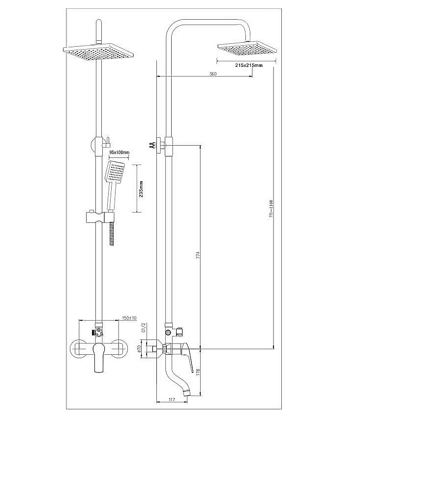 Душевая система Agger Merry A1394400 хром купить в интернет-магазине сантехники Sanbest
