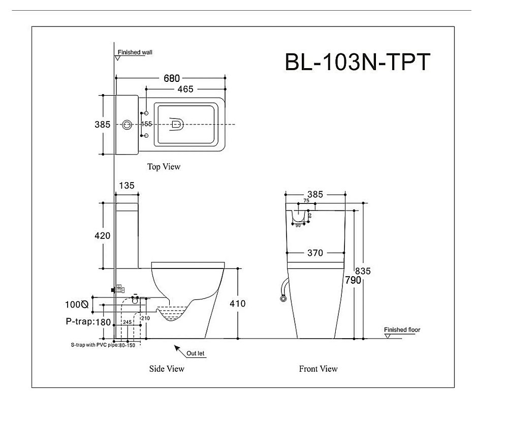 Унитаз-компакт Aquanet Rimless Tavr BL-103N-TPT с крышкой микролифт, с бачком, безободковый купить в интернет-магазине Sanbest