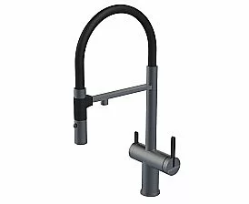 Смеситель для кухни Paulmark Gravity Gr213888-GM вороненая сталь купить в интернет-магазине сантехники Sanbest