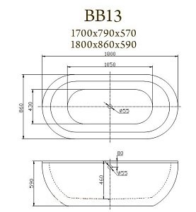 Ванна BelBagno BB13-1700 170х80 купить в интернет-магазине Sanbest