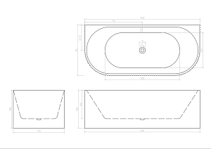 Акриловая ванна CeruttiSpa CEZA'S150W 150x75 купить в интернет-магазине Sanbest