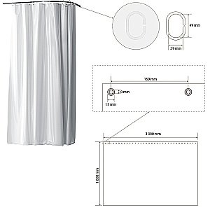 Шторка для ванны Bemeta 300х180 153653046 белая купить в интернет-магазине сантехники Sanbest