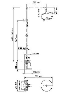 Душевая система WasserKRAFT A16601 купить в интернет-магазине сантехники Sanbest