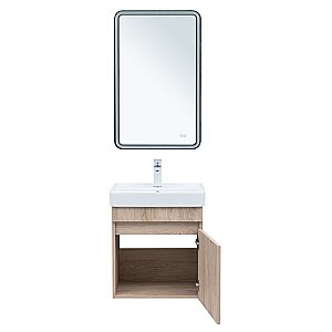 Тумба с раковиной Aquanet Оптима 50 344802+301802 светлый дуб для ванной в интернет-магазине Sanbest