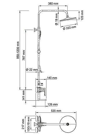 Душевая система WasserKRAFT A16601 купить в интернет-магазине сантехники Sanbest